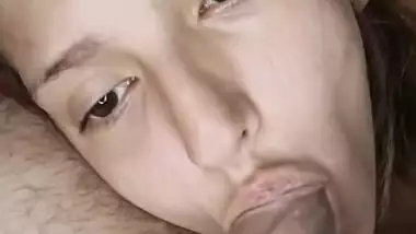 Indian Faced Teen Sucks My Big Cock And I Cum On Her Hand