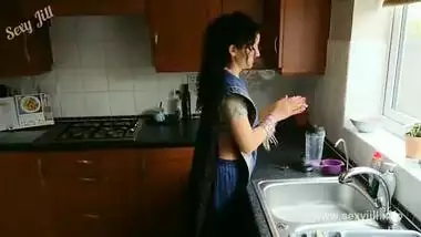 Blue saree daughter blackmailed to strip, groped, molested and fucked by old grand father desi chudai bollywood hindi sex video POV Indian