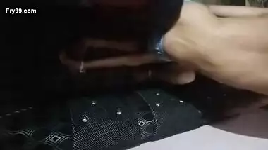 Young newly weds couple fucking on sofa