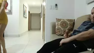 CNFM,I catch my friend stroking while I cleaning his apartment, FEMDOM, slapped his face, screaming.