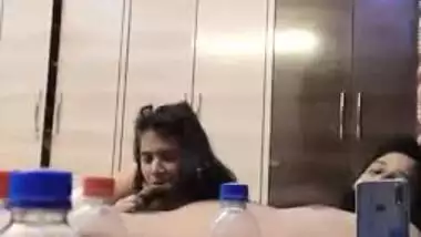 Pretty Desi GF blows cock and rides it with her hairy XXX pussy