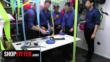 Shoplyfter - Blonde Teen Caught Stealing For The Third Time And Gets Gangbang By The Security Team