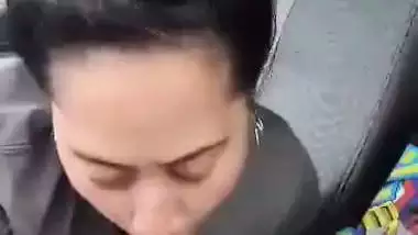 Real Cheating Milf Feasting on Cock while Driving and Swallowing Cum