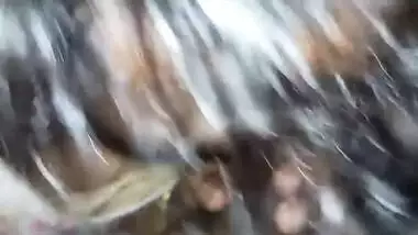 Sex begins for gray-haired Indian woman by giving lover XXX blowjob