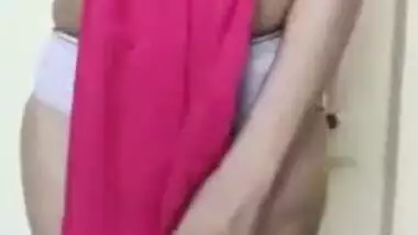 Busty Desi nympho dances and XXX strips to play with her huge tits