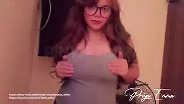 Best Ever Indian College Girl Priya Emma Teasing with her Big Boobs